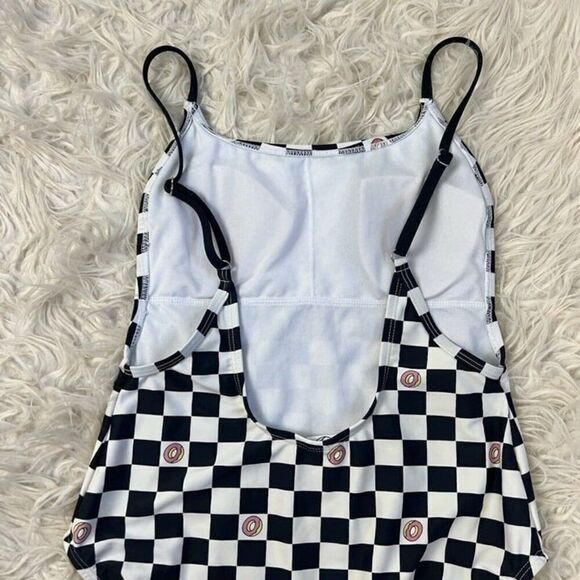 Odd Future Women’s Black & White Donut Checkered One Piece Bathing Suit Medium - Picture 8 of 10
